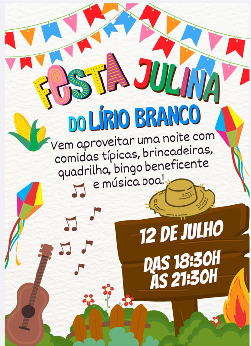 panfleto festa julina - dia 12 de julho de 2025 às 18:30