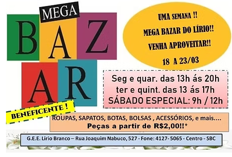 panfleto de evento anterior de super-bazar